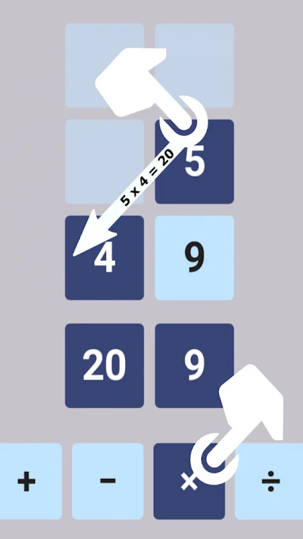 NumberDrop, maths puzzle game for adults.